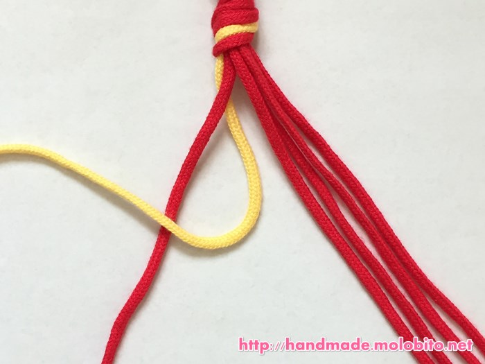 縦巻き結びの編み方手順6