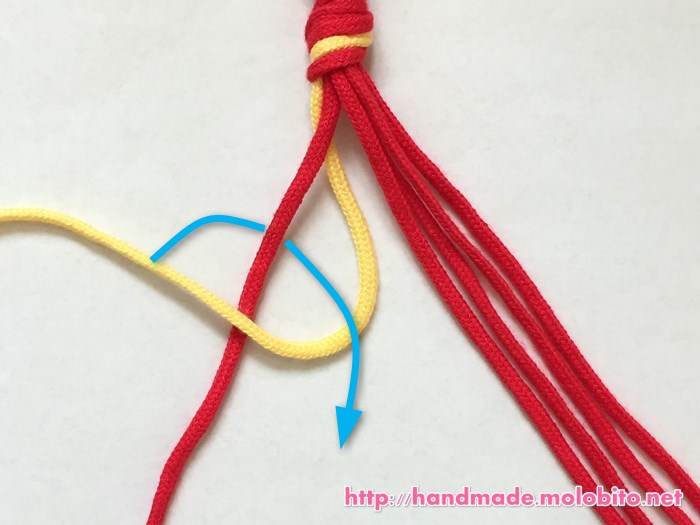 縦巻き結びの編み方手順7